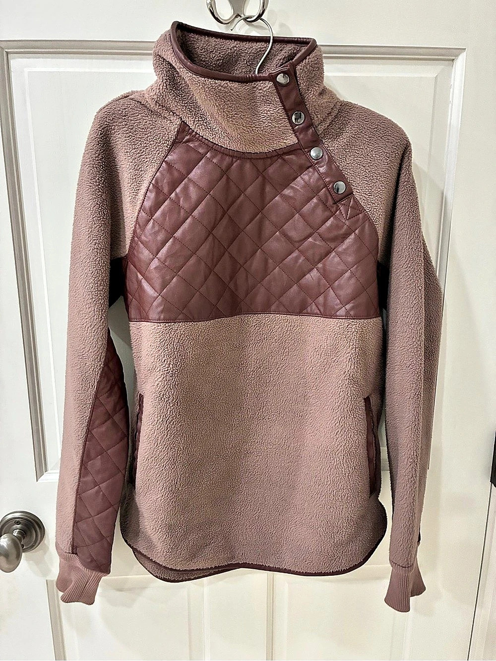 Abercrombie & Fitch Sherpa Popover Jacket Brown XS
